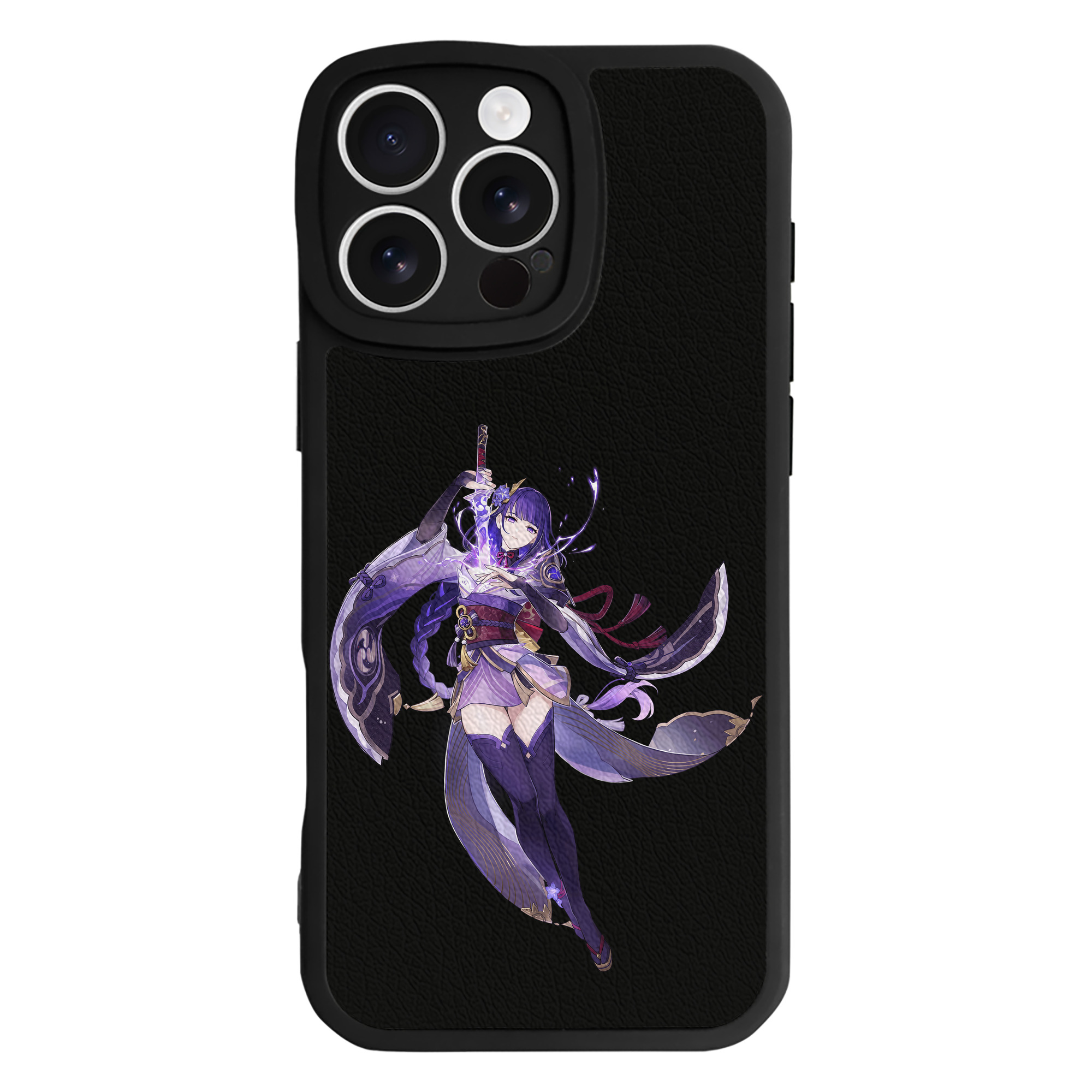 げんし神 雷電将軍 らいでんしょうぐん genshin Raiden Shogun 【iPhone 16シリーズ対応】シリコンスマホケース（レザー調） 材質：シリコン
